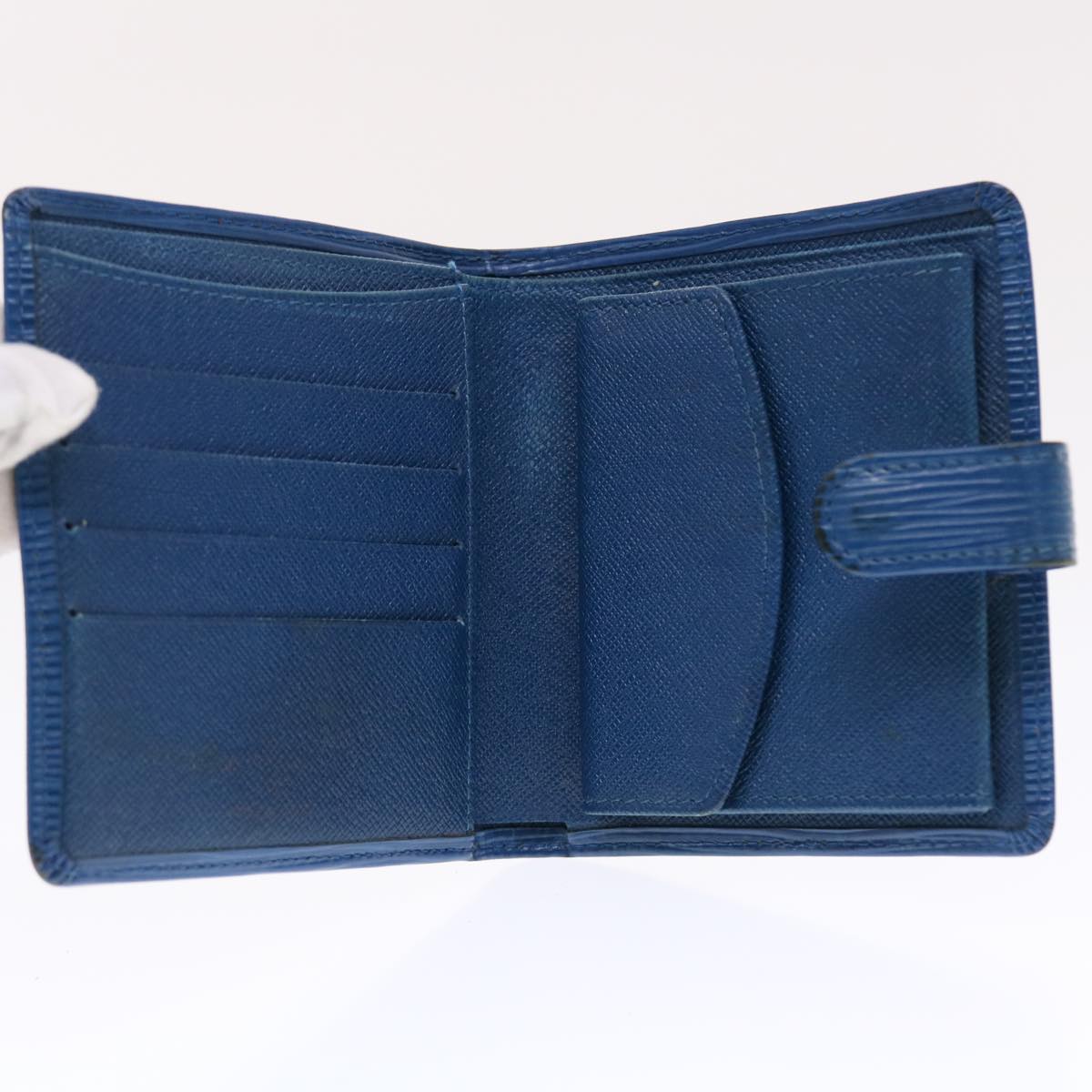 LOUIS VUITTON Epi Wallet Blue LV Auth 49838