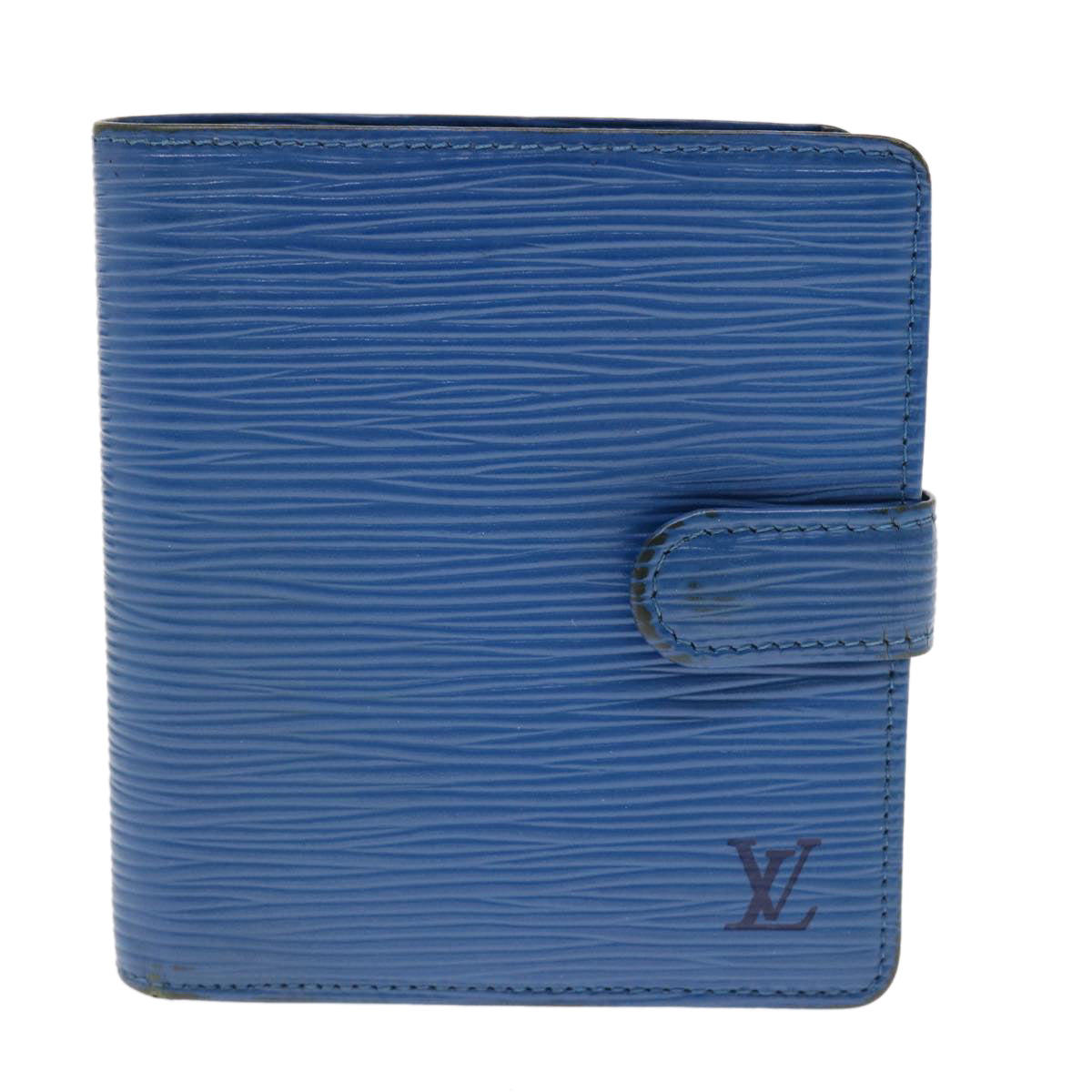 LOUIS VUITTON Epi Wallet Blue LV Auth 49838