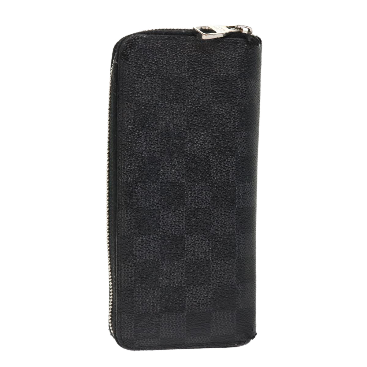 LOUIS VUITTON Damier Graphite Zippy Wallet Vertical Wallet N63095 LV Auth 49953