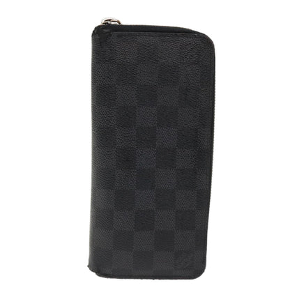 LOUIS VUITTON Damier Graphite Zippy Wallet Vertical Wallet N63095 LV Auth 49953