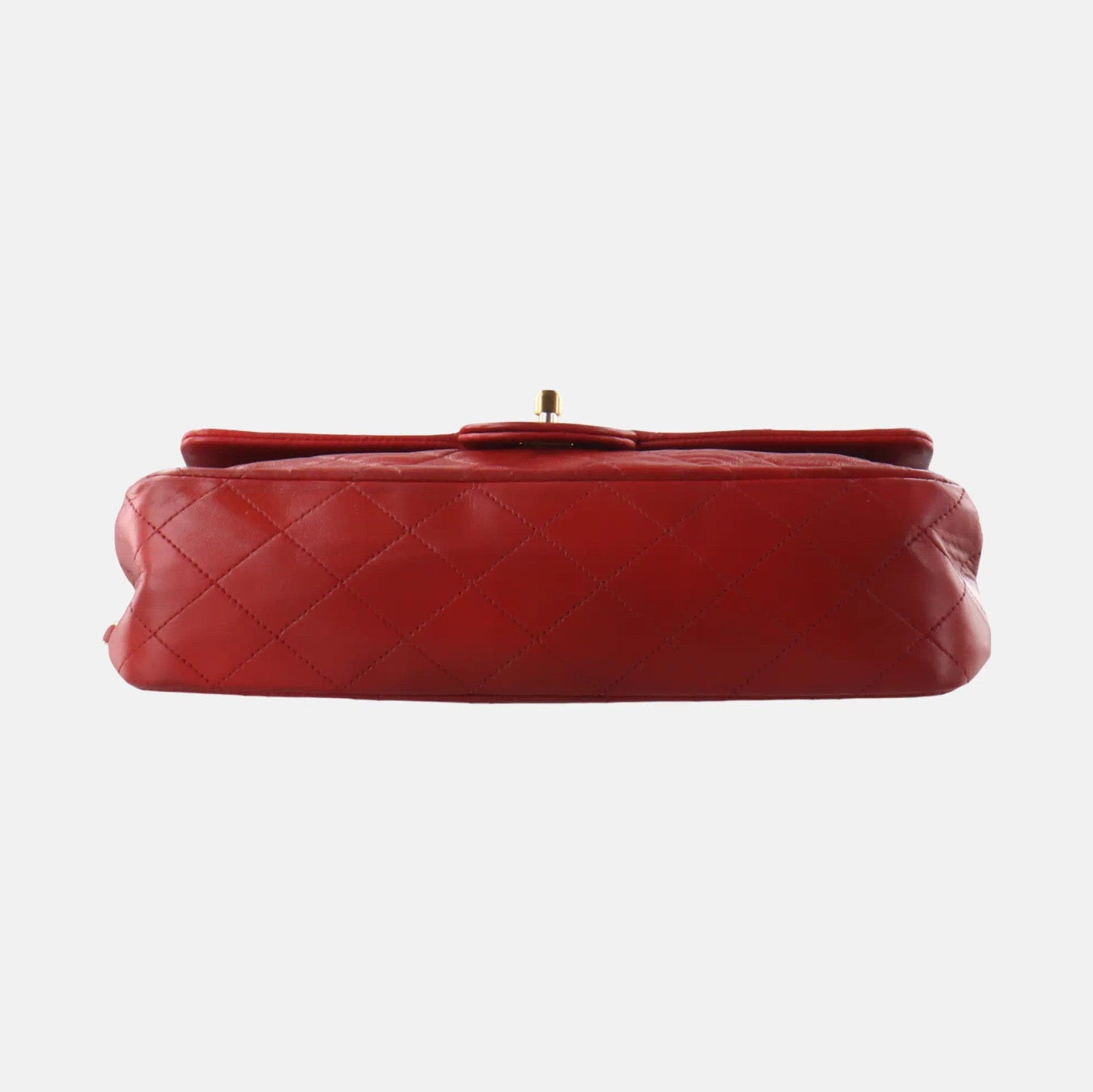 Chanel Classic Flap Vintage 1989 Red Lambskin Leather with 24k Gold Hardware