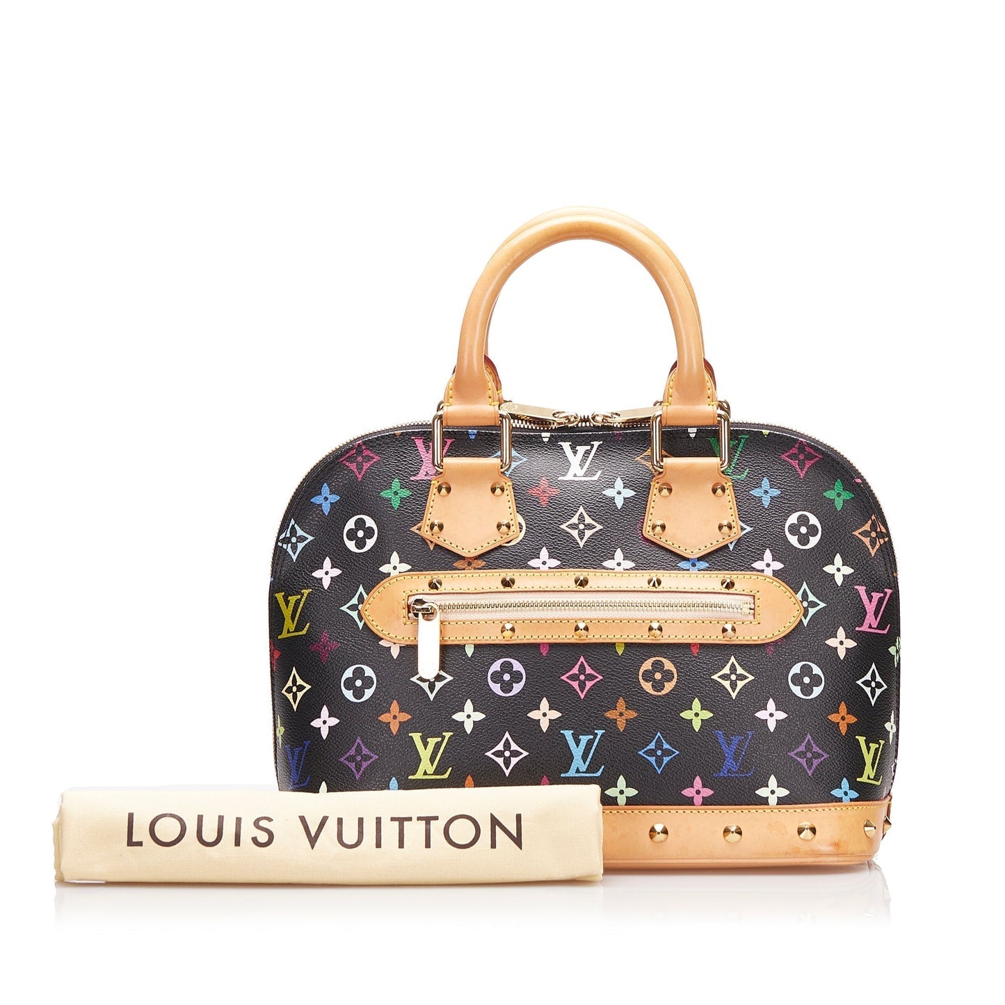 SALE Louis Vuitton Alma PM Black Multicolor Monogram Canvas