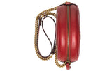 (WMNS) GUCCI GG Marmont Gold Logo Leather Chain Shoulder Messenger Bag Mini Red 550154-0OLET-6438