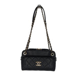 Chanel Black Caviar Quilted Small In & Out Camera Case