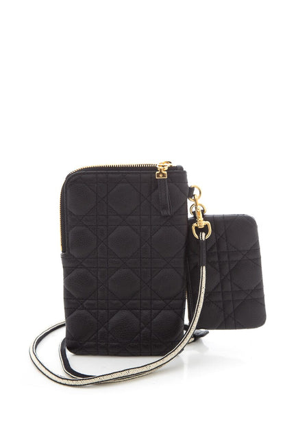 Christian Dior Black Cannage Caro Cross-Body in Calfskin