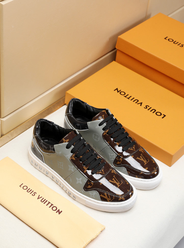 The Bags Vibe - Louis Vuitton LWnogram Denim Brown And Gray Sneaker