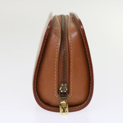 LOUIS VUITTON Epi Dauphine PM Pouch Brown M48443 LV Auth 50010