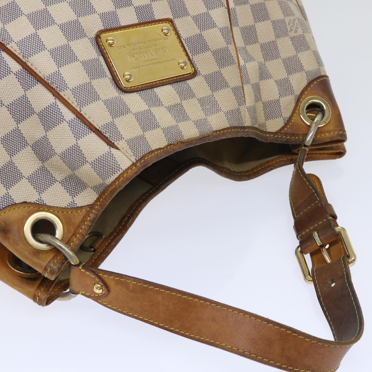 LOUIS VUITTON Damier Azur Galliera PM Shoulder Bag N55215 LV Auth 50037