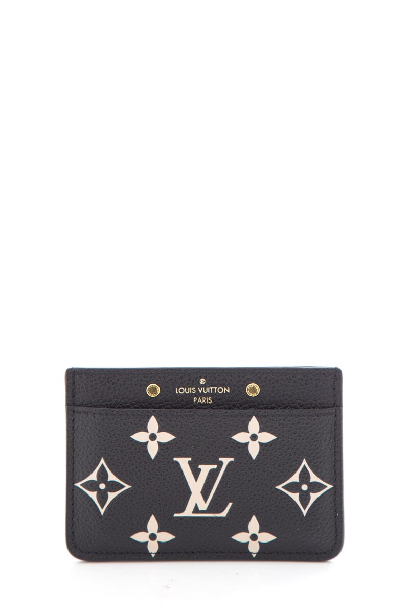 Louis Vuitton Black & Beige Empreinte Card Holder