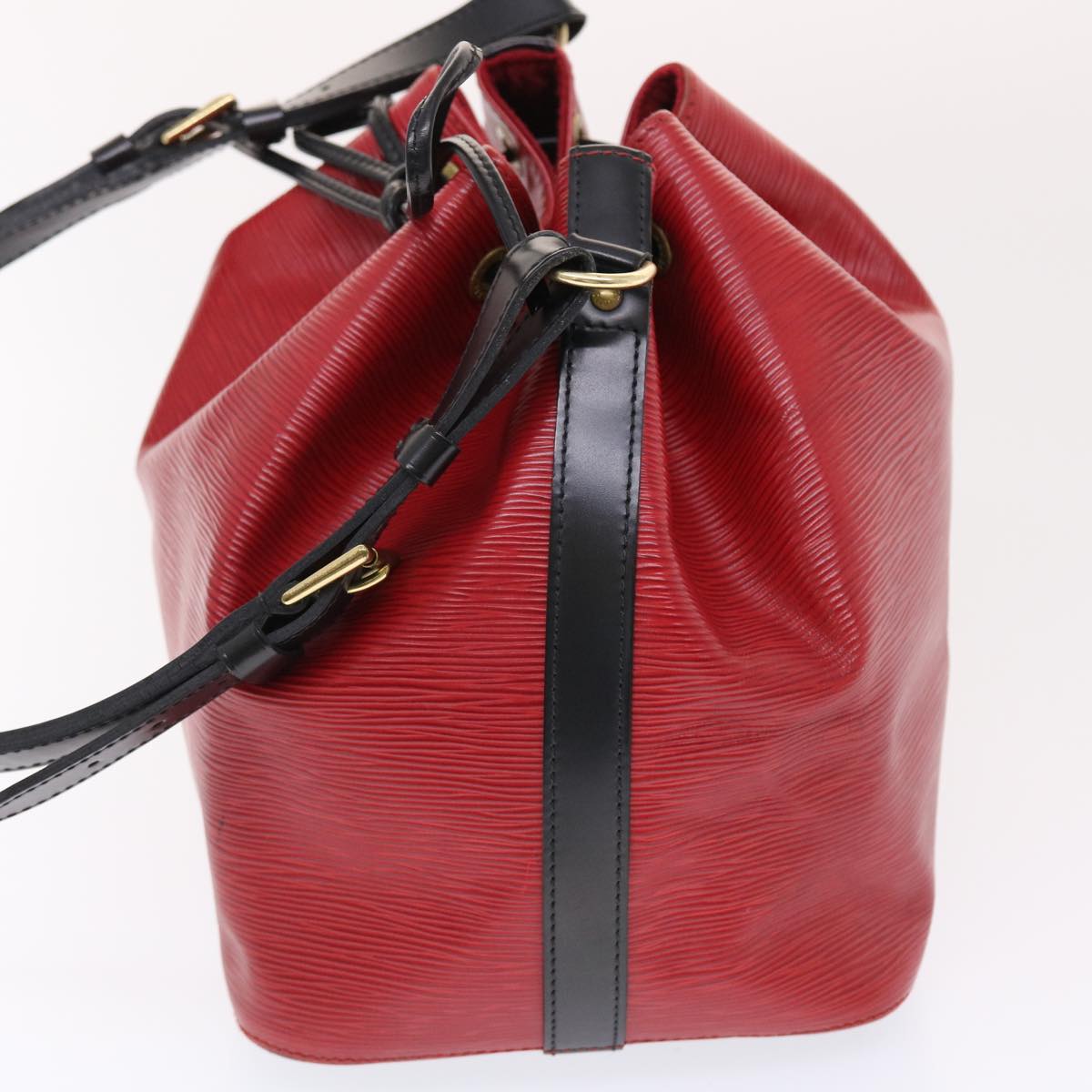 LOUIS VUITTON Epi Petit Noe Shoulder Bag Bicolor Black Red M44172 LV Auth 50070