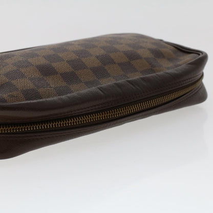 LOUIS VUITTON Damier Ebene Trousse Toilette Clutch Bag N47623 LV Auth 50118