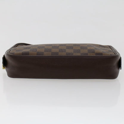 LOUIS VUITTON Damier Ebene Trousse Toilette Clutch Bag N47623 LV Auth 50118