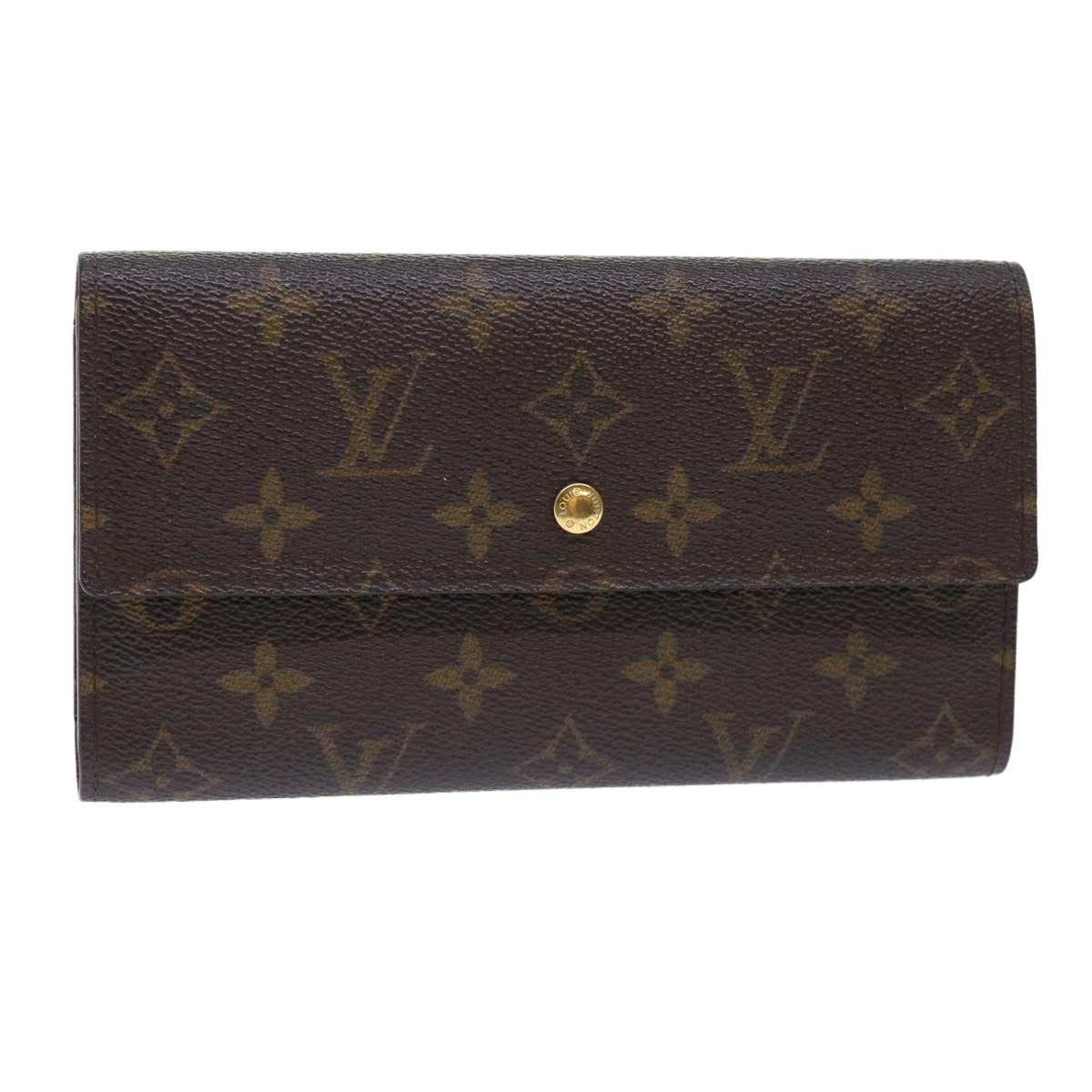 LOUIS VUITTON Monogram Portefeuille International Long Wallet M61217 Auth 50444