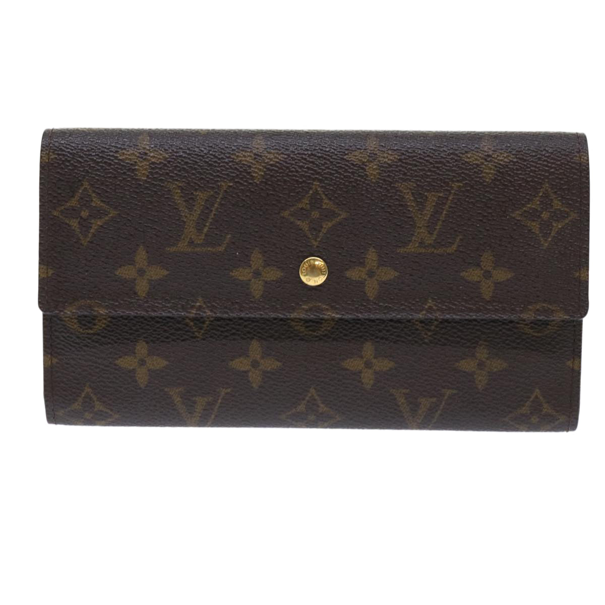 LOUIS VUITTON Monogram Portefeuille International Long Wallet M61217 Auth 50444