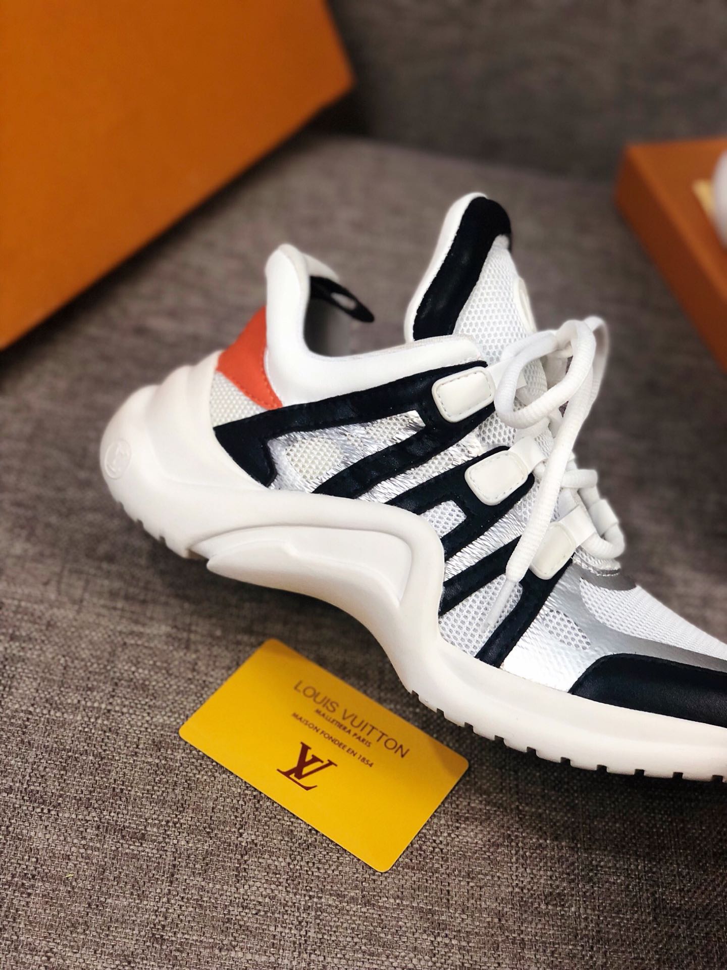 The Bags Vibe - Louis Vuitton Archlight White Black Orange Sneaker