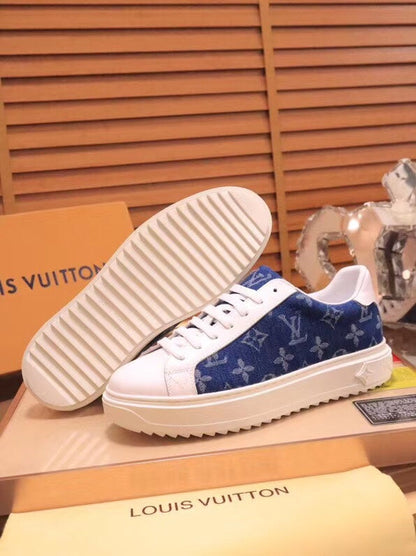 The Bags Vibe - Louis Vuitton Time Out Brown Blue White Sneaker