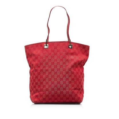 Red Gucci GG Canvas Tote