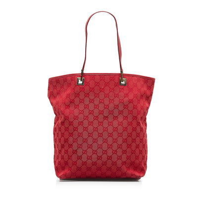 Red Gucci GG Canvas Tote