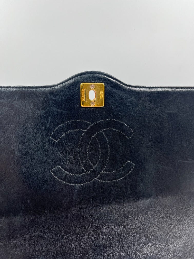 Vintage Chanel Black Single Flap Bag