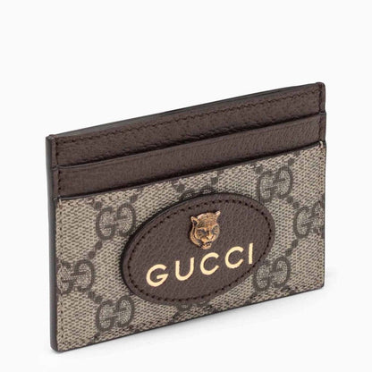 Gucci Beige Card Holder In Gg Supreme Men