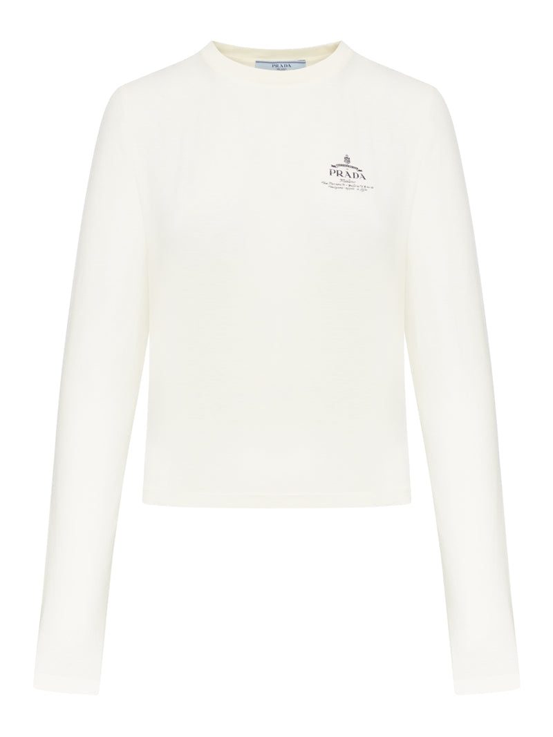 Prada Women Long Sleeve T-Shirt With Logo