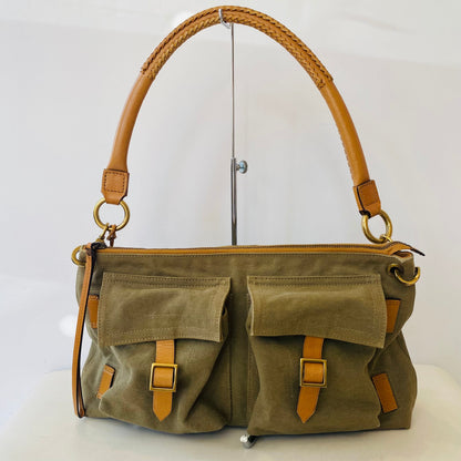 GUCCI Diana Canvas Shoulder Bag