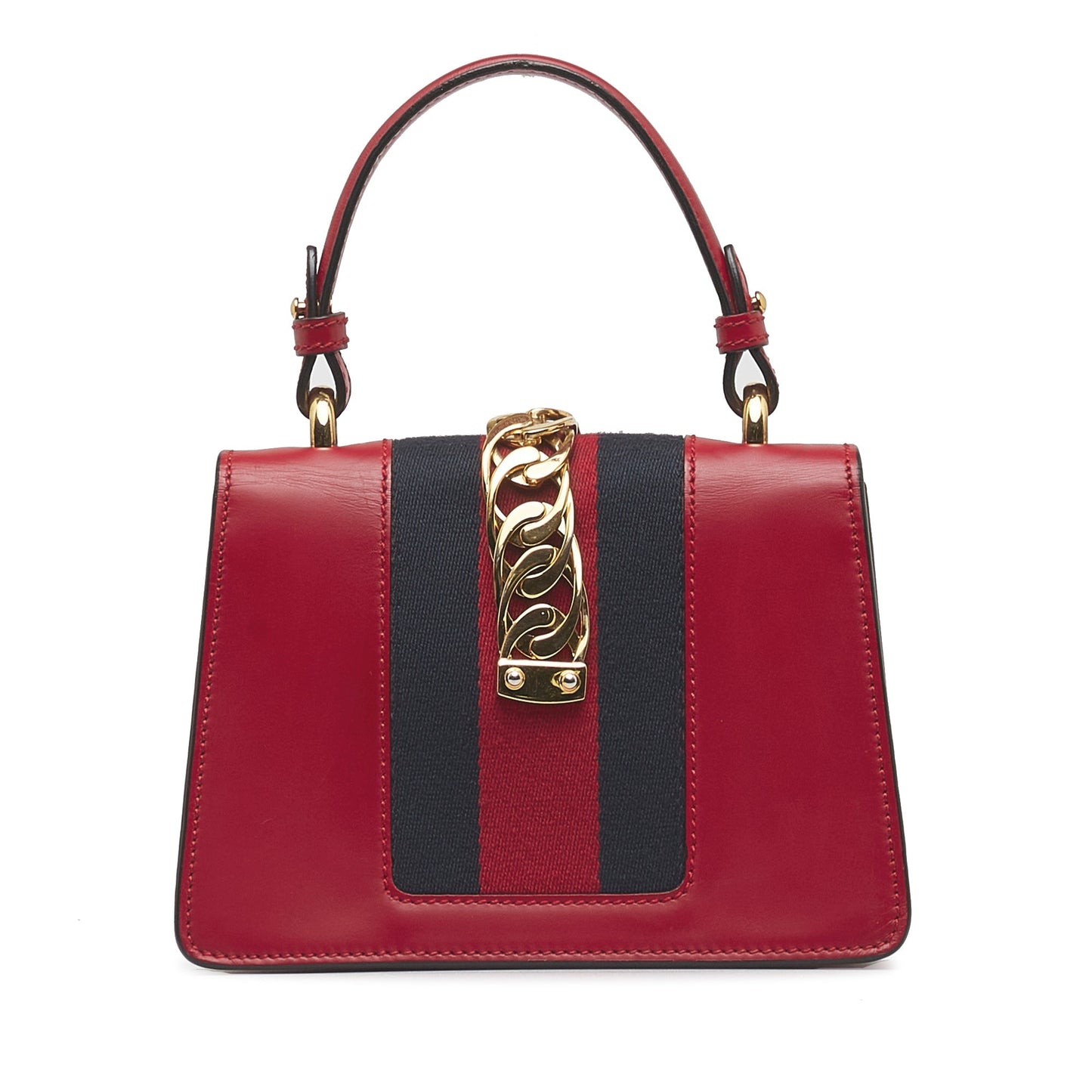 Gucci Sylvie Top Handle Mini Red Leather