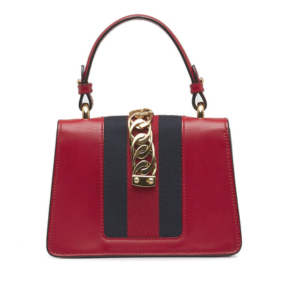 Gucci Sylvie Top Handle Mini Red Leather