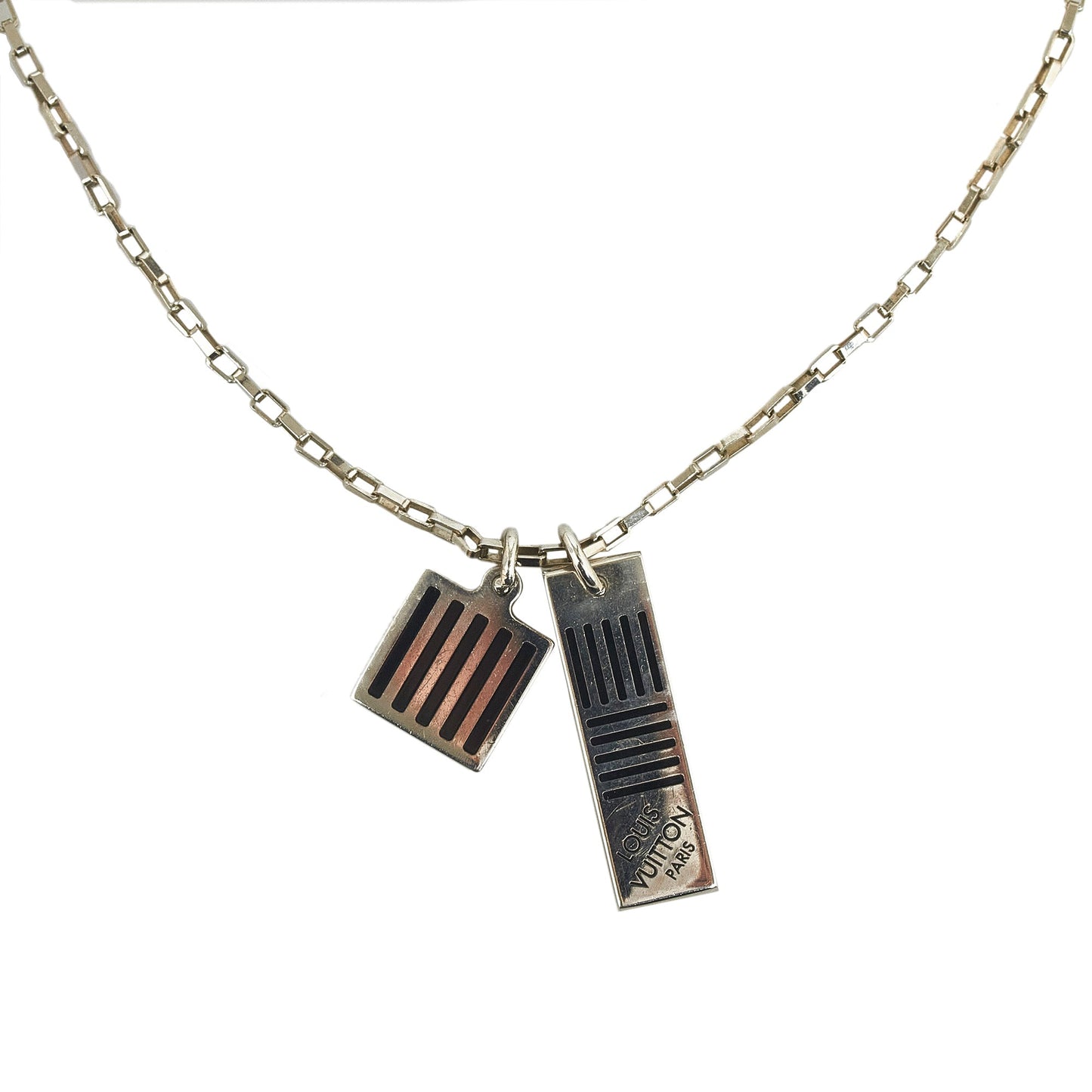 LOUIS VUITTON Damier Black Necklace Costume Necklace