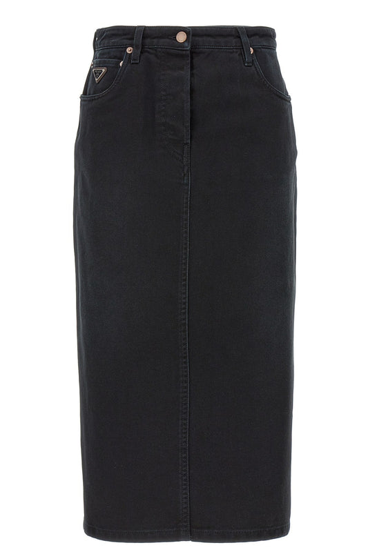 Prada Women Denim Maxi Skirt