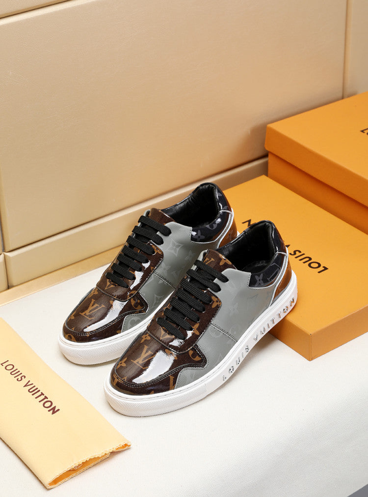 The Bags Vibe - Louis Vuitton LWnogram Denim Brown And Gray Sneaker