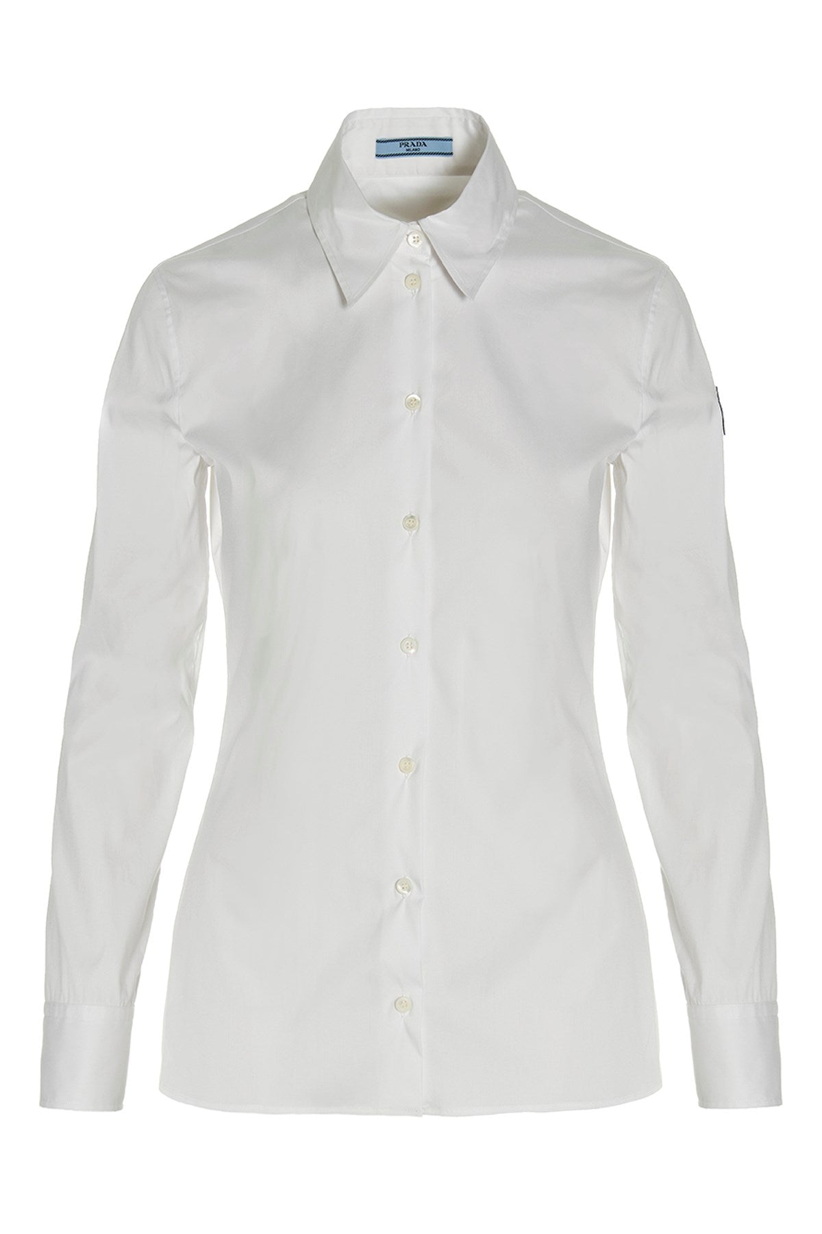 Prada Women Poplin Logo Shirt