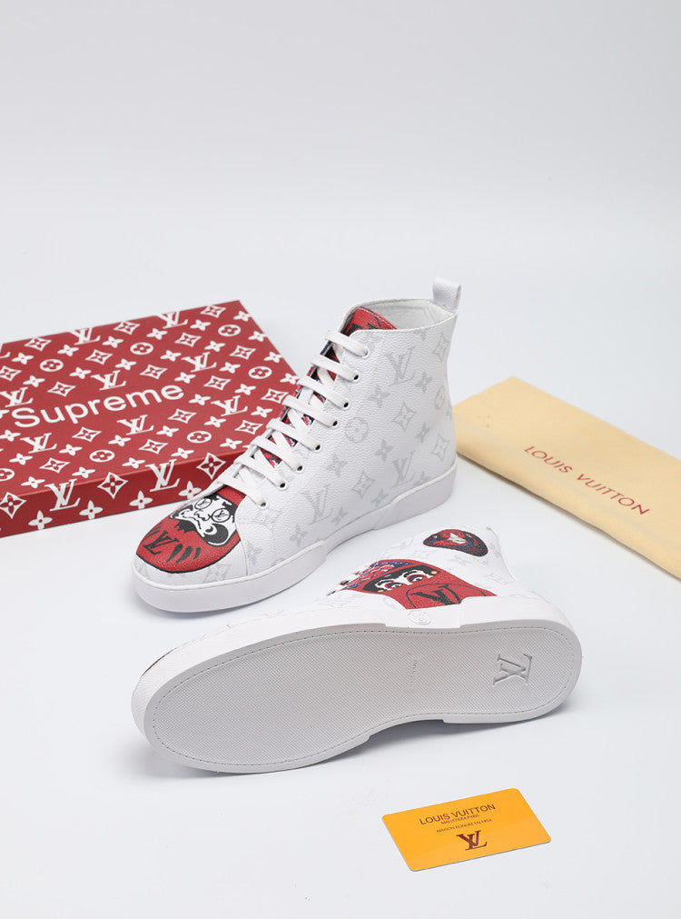 The Bags Vibe - Louis Vuitton Stellar Trainer Boot White Red Sneaker