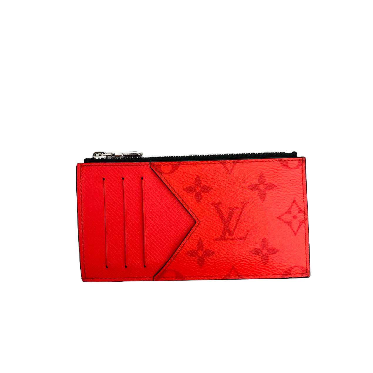 LOUIS VUITTON Taigarama Coin/Card Holder - Red Monogram