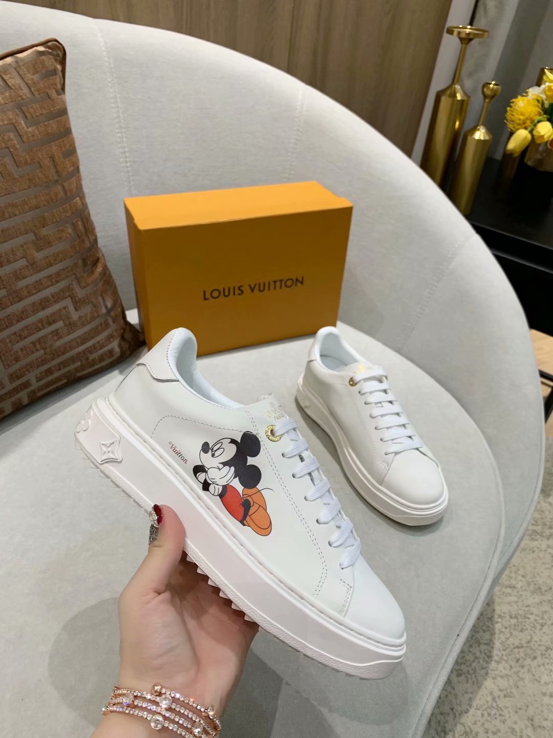 The Bags Vibe - Louis Vuitton Time Out MK White Sneaker