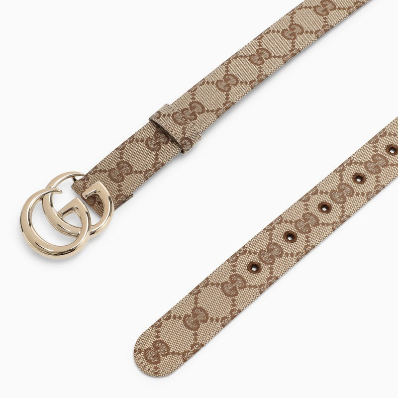 Gucci Gg Marmont Thin Belt In Gg Supreme Women