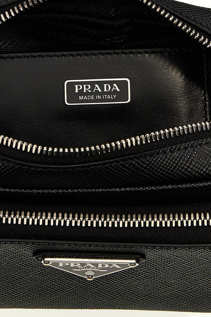 Prada Men Re-Nylon Leather Shoulder Strap