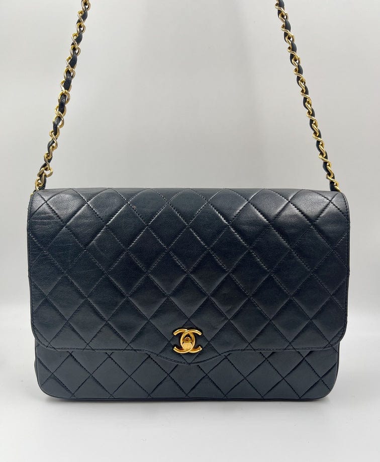 Vintage Chanel Black Single Flap Bag