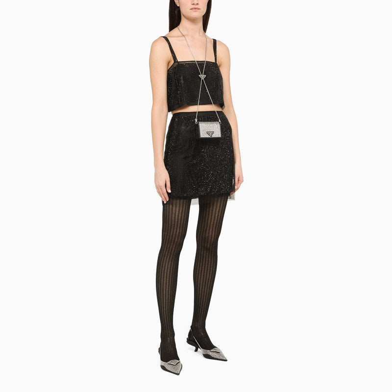 Prada Black Lurex Prada Holiday Tights Women