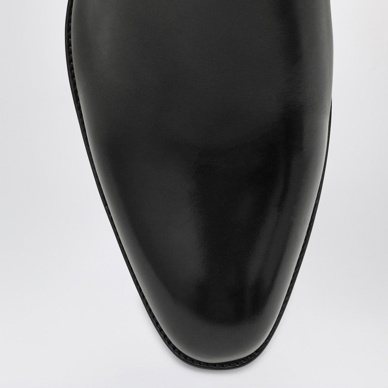 Saint Laurent Wyatt 40 Black Leather Boot Men