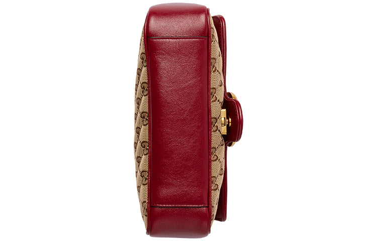 (WMNS) GUCCI GG Marmont mini Brown Red color combination 446744-HVKEG-8561