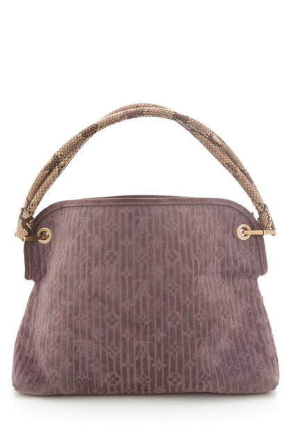 Louis Vuitton 2008 Python Trimmed Suede Whisper Handbag