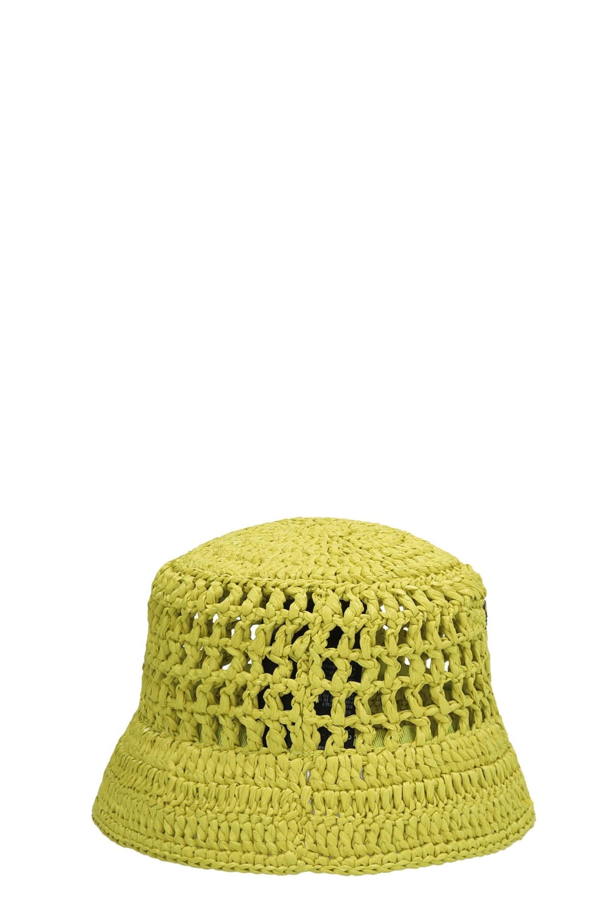 Prada Women Logo Raffia Bucket Hat