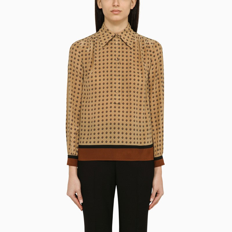 Gucci Camel-Coloured Silk Shirt Women