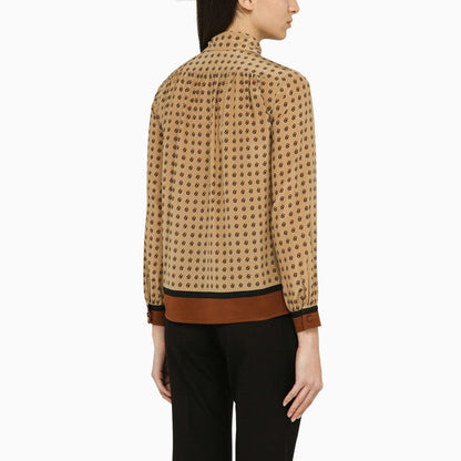 Gucci Camel-Coloured Silk Shirt Women