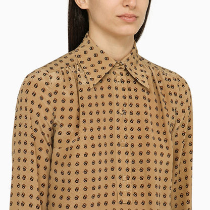 Gucci Camel-Coloured Silk Shirt Women