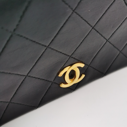 Chanel Classic Flap Mini Vintage 1989-1991 Black Lambskin Leather with 24k Gold Hardware