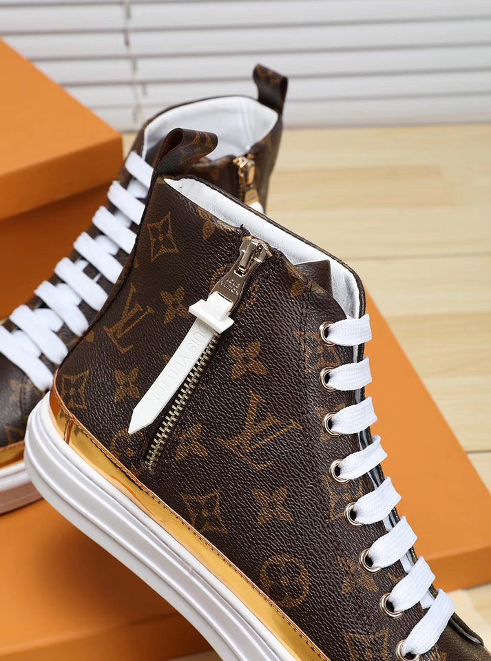 The Bags Vibe - Louis Vuitton HIgh Top Brown White Sneaker