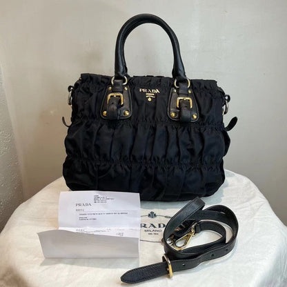 Prada Tessuto Nylon Gaufre Tote Nero Black