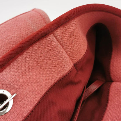 Chanel Deauville Tote 2011 Medium Red Denim Top Handle